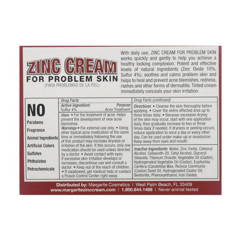 Margarite Cosmetics, Zinc Cream, 1 oz Margarite Cosmetics