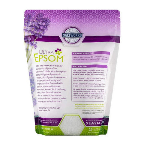 SaltWorks, Ultra Epsom Salt Lavender, 5 Lbs SaltWorks