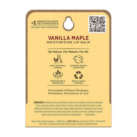 Burts Bees, Vanilla Maple Lip Balm, 0.15 Oz Burts Bees