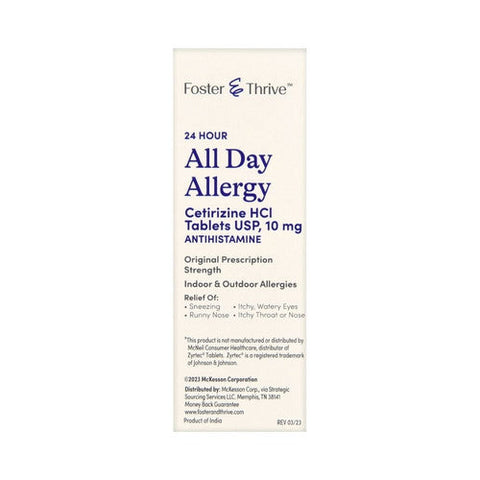 Foster And Thrive, 24 Hour All Day Allergy Cetirizine Hcl Usp, 10 Mg, 90 Tabs Foster And Thrive