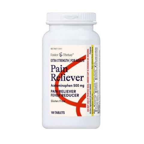 Foster And Thrive, Pain Reliever Acetaminophen Extra Strength, 500 Mg, 100 Tabs Foster And Thrive