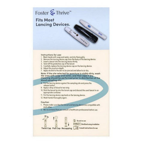 Foster And Thrive, Trueplus Sterile Lancets 28 Gauge, 100 Count Foster And Thrive