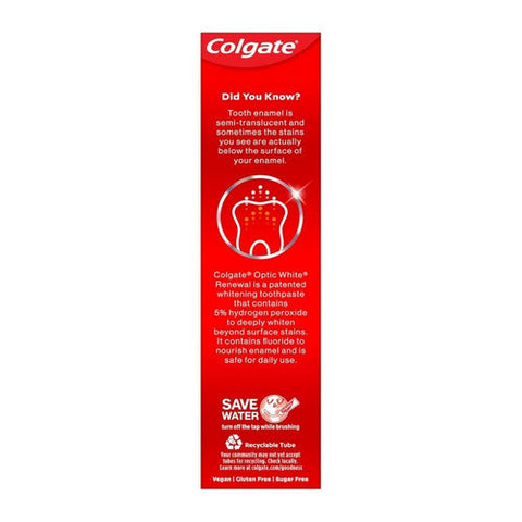 Colgate, Optic White Renewal Teeth Whitening Toothpaste High Impact White, 3 Oz Colgate