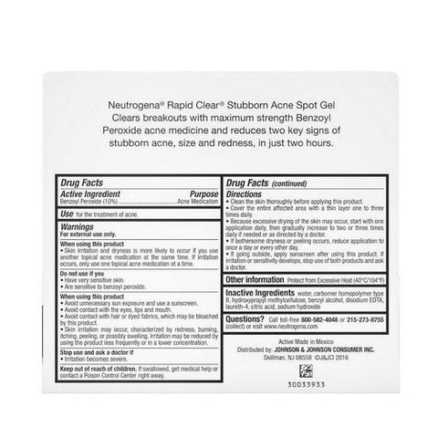 Neutrogena, Rapid Clear Stubborn Acne Spot Gel, 1 Oz Neutrogena