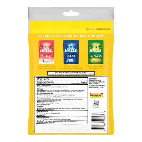 Halls, Cough And Throat Drops Sugar Free Honey Lemon Flavor, 70 Count Halls
