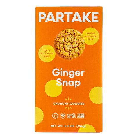 Partake Foods, Ginger Snap Crunchy Cookies, 5.5 Oz (Case Of 6) Partake Foods