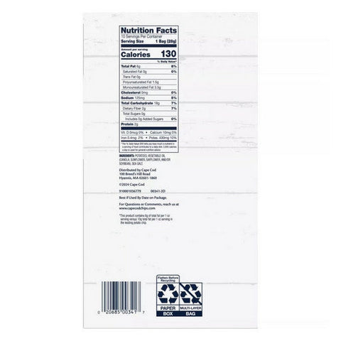 Cape Cod, Original Less Fat Kettle Potato Chips, 10 Count (Case Of 4) Cape Cod