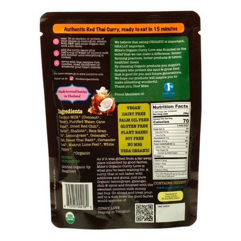 Mike's Organic Foods, Organic Simmer Sauce Red Thai Small Box, 8.8 Oz (Case Of 6) Mike's Organic Foods