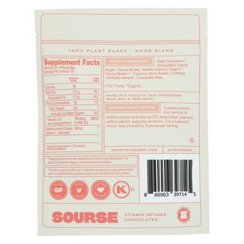 Sourse, Vitamin Infused Chocolate Mood Bites, 2.2 Oz (Case Of 6) Sourse