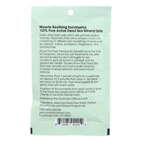 One with Nature, Dead Sea Mineral Salt Bath Soothing, 2.5 Oz (Case Of 6) One with Nature