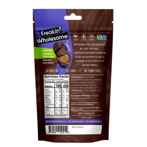 Freakin Wholesome, Dark Chocolate Caramel Almond, 3.38 Oz (Case Of 6) Freakin Wholesome