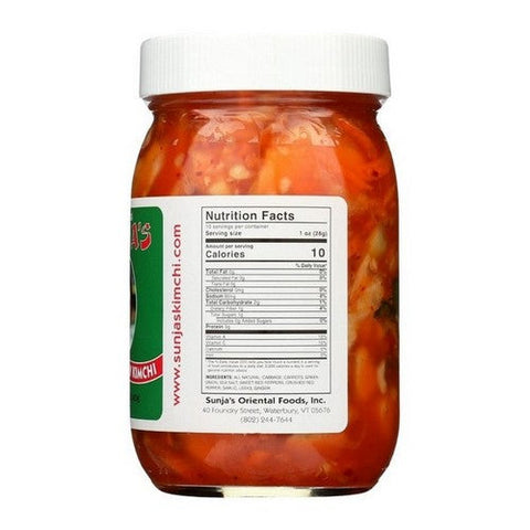 Sunja'S, All Natural Medium Spicy Kimchi, 16 Oz (Case Of 12) Sunja'S