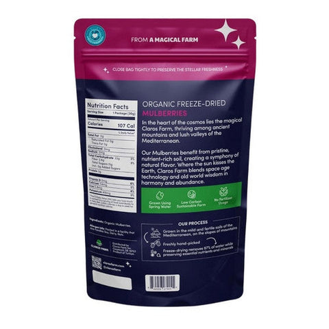 Claros Farm, Organic Freeze Dried Mulberries, 1.06 Oz (Case Of 10) Claros Farm