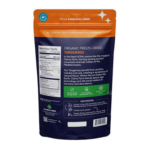 Claros Farm, Organic Freeze Dried Tangerines, 0.88 Oz (Case Of 10) Claros Farm