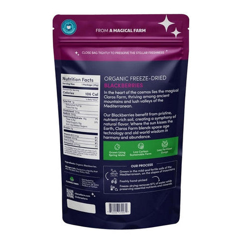Claros Farm, Organic Freeze Dried Blackberries, 1.06 Oz (Case Of 10) Claros Farm