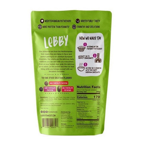 Lebby Snacks, Darke Chocolate Pistachios, 3.1 Oz (Case Of 6) Lebby Snacks