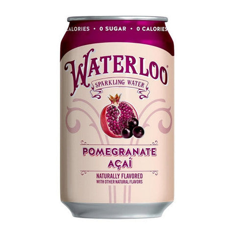 Waterloo Sparkling Water, Pomegranate Acai Sparkling Water, 12 Oz X 8 Count (Case Of 3) Waterloo Sparkling Water