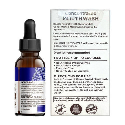 Gurunanda, Guru Nanda Concentrated Mouthwash Oil Wild Mint, 2 Oz Gurunanda