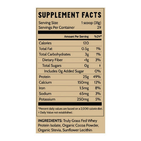 Earth Fed Muscle, Chocolate Truly Grass Fed Whey, 2 Lbs Earth Fed Muscle
