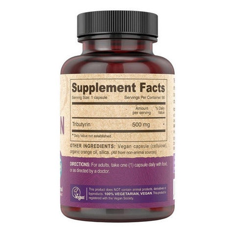 Deva Vegan Vitamins, Vegan Tributyrin, 500 Mg, 90 Veg Caps Deva Vegan Vitamins