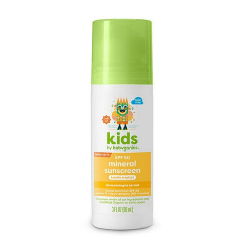 Totally Tropical Kids Roll On Sunscreen SPF 50 3 Oz by Babyganics