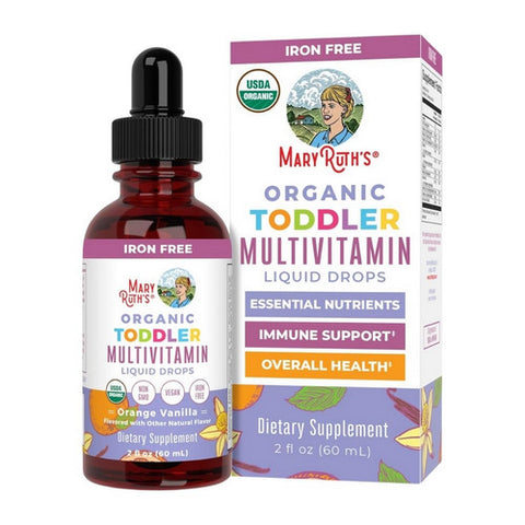 Orange Vanilla Organic Toddler Multivitamin Iron Free Liquid Drops 2 Oz by MaryRuth's