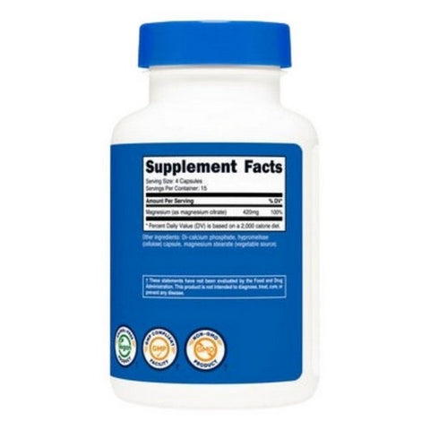 Nutricost, Magnesium Citrate, 420 Mg, 60 Caps Nutricost
