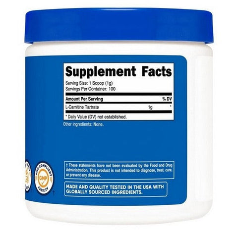 Nutricost, L-Carnitine Tartrate Unflavoured, 100 Grams Nutricost