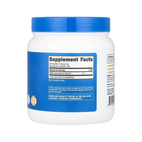 Nutricost, Msm Unflavoured, 500 Grams Nutricost