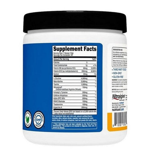 Nutricost, Preworkout Complex Peach Mango, 30 Serving Nutricost