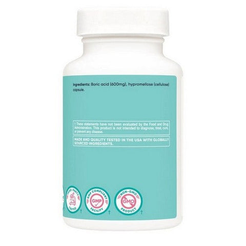 Nutricost, Women Boric Acid Vaginal Suppository, 600 Mg, 60 Caps Nutricost