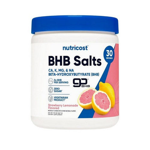 Nutricost, Bhb Salts Gobhb Strawberry Lemonade, 9.5 Oz Nutricost