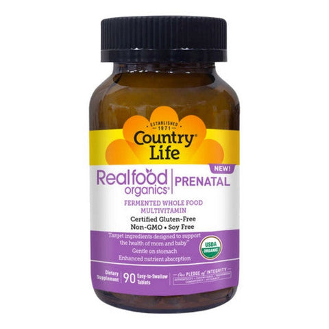 Country Life, Realfood Organics Prenatal Daily Nutrition, 90 Tablets Country Life