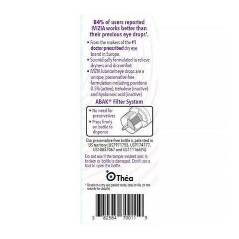Ivizia, Sterile Lubricant Eye Drops For Dry Eyes, 0.33 Oz Ivizia