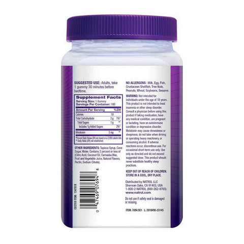 Natrol, Melatonin Sleep Strawberry, 5 Mg, 180 Gummies