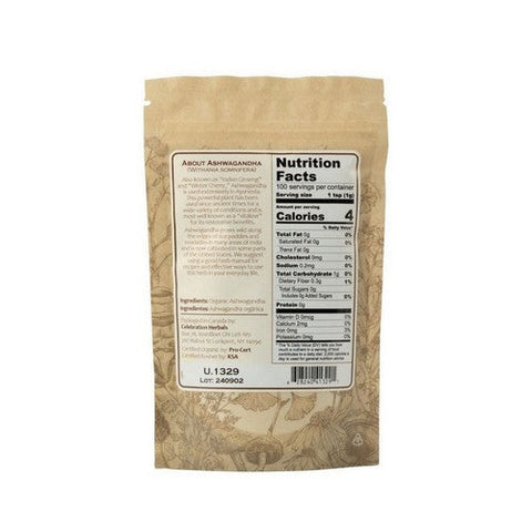Celebration Herbals, Organic Ashwagandha Root Powder, 100 Grams Celebration Herbals