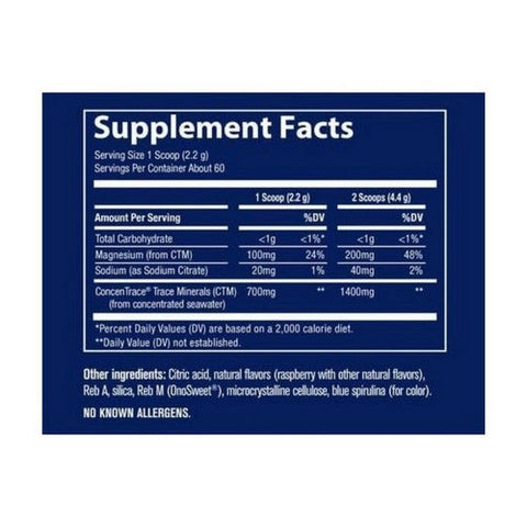 Trace Minerals, ConcenTrace Daily Mineral Powder Blue Raspberry, 6.35 Oz Trace Minerals