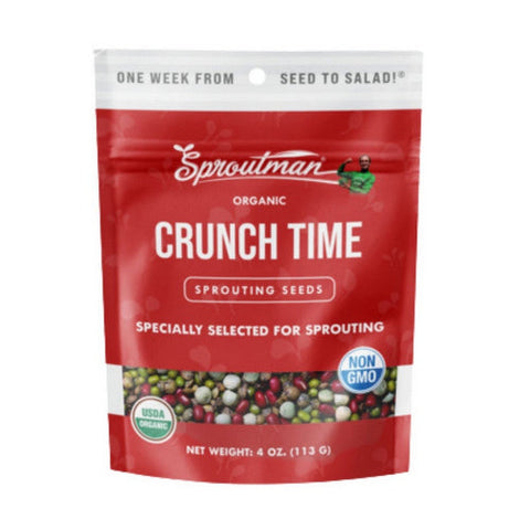 Sproutman, Organic Crunch Time Sprouting Seeds, 4 Oz Sproutman