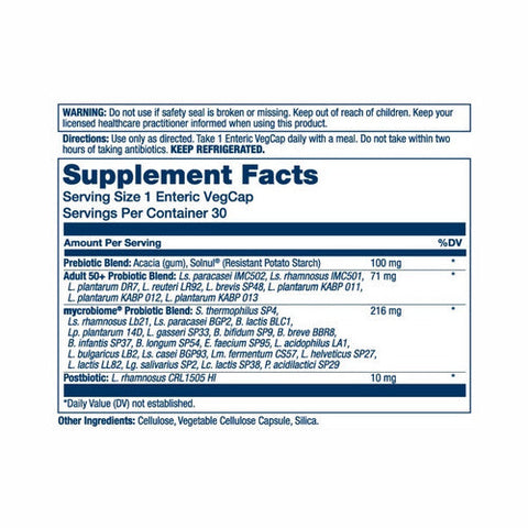 Solaray, Mycrobiome Complete Probiotic Adult 50 Plus, 30 Veg Caps Solaray