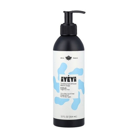 Traditional African Black Liquid Soap Gratitude 12 Oz by Ayeya