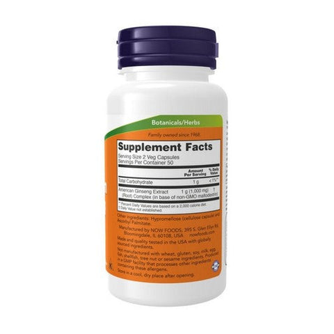 Now Foods, American Ginseng, 500 mg, 100 Caps Now Foods