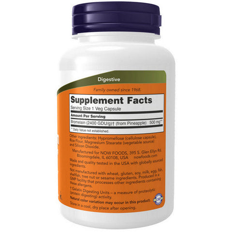 Now Foods, Bromelain, 500 Mg, 120 Veg Caps Now Foods