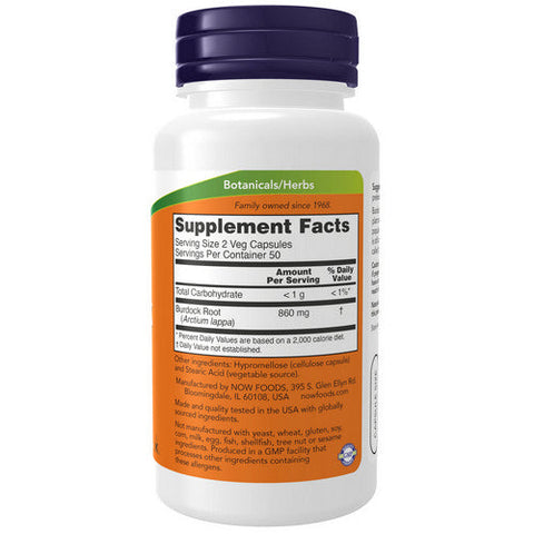 Now Foods, Burdock Root, 430 mg, 100 Caps Now Foods