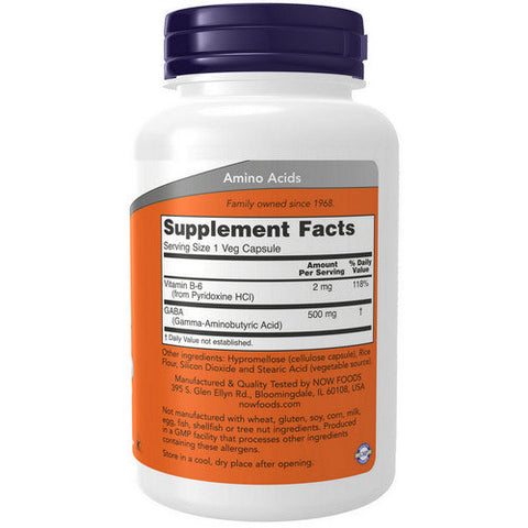 Now Foods, Gaba, 500 Mg, 100 Veg Caps Now Foods