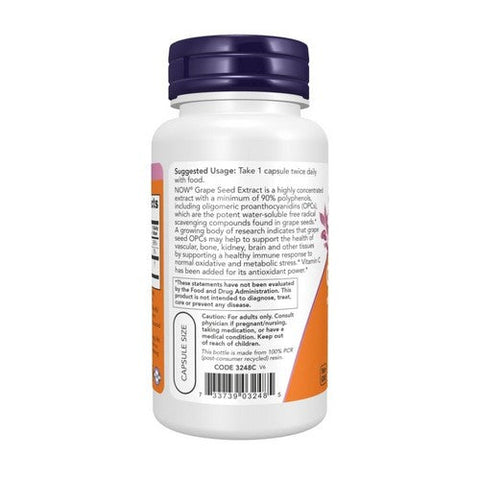 Now Foods, Grape Seed, 100 Mg, 100 Veg Caps Now Foods