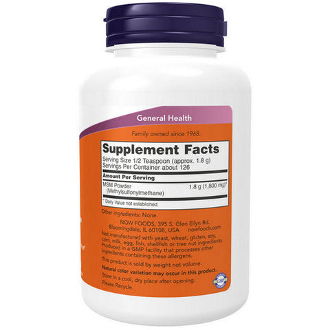 Now Foods, M.S.M Powder, 8 Oz Now Foods