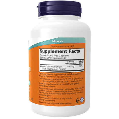 Now Foods, Magnesium Citrate, 120 Vcaps Now Foods