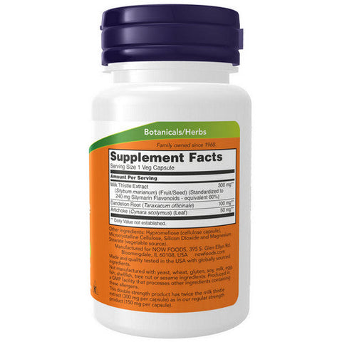 Now Foods, Double Strength Milk Thistle Extract Silymarin, 300 mg, 50 Veg Caps Now Foods