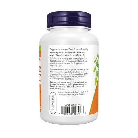 Now Foods, Natural Spirulina, 500 mg, 120 Vcaps Now Foods