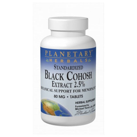 Planetary Herbals, Black Cohosh Extract 2.5% Standardized, 80 Mg, 45 Tabs Planetary Herbals